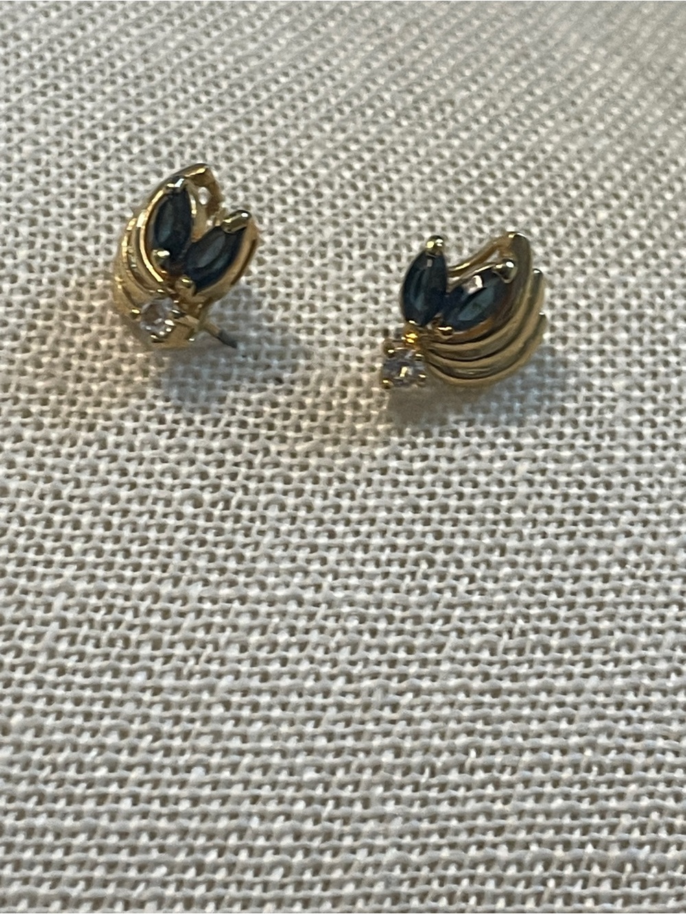 Sapphire Blue and Cultured Diamond Stud Earrings - Elegant Women's Jewelry